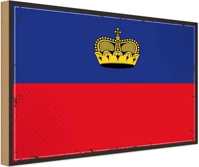 Produktbild von vianmo Holzschild 30x40 cm Liechtenstein Retro Flagge Fahne Wappen