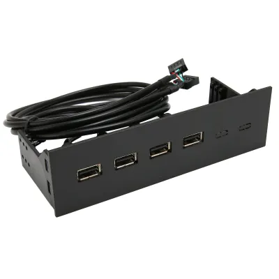 Obrázok produktu pre Predný panel rozbočovača USB 2.0,5,25-palcový predný panel,Predný panel optickej mechaniky USB 2.0,Predný panel rozbočovača optickej mechaniky USB 2.0,Predný panel so 4 portami USB 2.0,Predný panel
