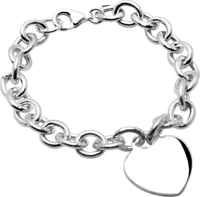 Produktbild von Schlichtes Bettelarmband 925er Silber + Herzanhänger SB0080