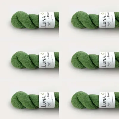 Immagine prodotto di 6 gomitoli di lana "Luna" di Permin – 100% lana riciclata (senza mulesing) (colore: verde mela)