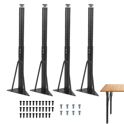 Immagine prodotto di Set di 4 gambe da tavolo regolabili 50-75 cm in Nero