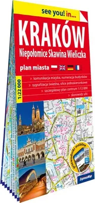 Zdjęcie produktu dla Krakow Niepolomice Skawina Wieliczka papierowy plan miasta 1:22 000