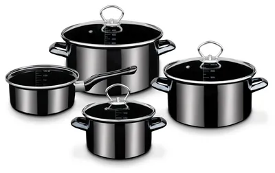 Produktbild von GSW Kochtopf-Set Profi-Black-Star 4-tlg., spülmaschinengeeignet