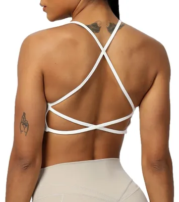 Produktbild von Aoxjox Damen Workout Sport BHS Fitness Rückenfrei Gepolstert Ivy Low Impact BH Y