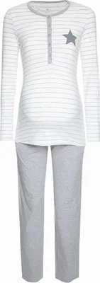 Immagine prodotto di Pigiama premaman donna Bellybutton Maternity, lungo, bianco e grigio