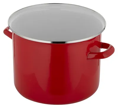 Obrázek produktu pro Smaltovaný hrnec, válcový, hladký, 22 cm, objem 5,2 litru, červený
