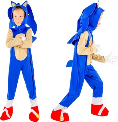 Produktbild von Sonic Outfit Kostüm Verkleidung Ball Kindergarten Kigurumi Igel S 116/122
