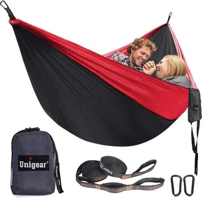 Obrázek produktu pro Houpací síť pro dvě osoby, 320 × 200 cm, černá, pro venkovní použití, kempování