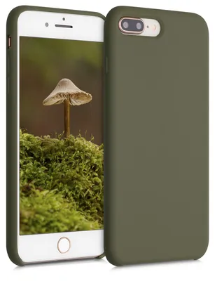Produktbild von kwmobile Handyhülle für Apple iPhone 7 Plus / iPhone 8 Plus Hülle - Case Silikon - Kabelloses Laden - Schutzhülle Cover in Dunkelolivgrün