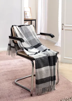 Produktbild von Biederlack Plaid Harmony Farbe Grey Größe 130 x 170