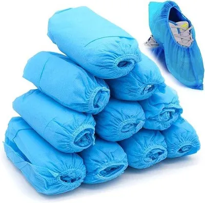 Produktbild von Famanu Schuhüberzüge 100 Stück - Blau - Antirutsch - Staubdicht - Wiederverwendbar - Für Innen und Außen