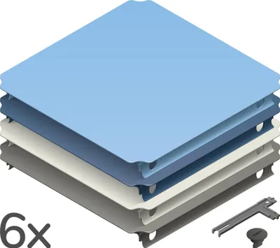 Produktbild von Quadro Plattenset L Home Erweiterungs-Set mit 6 großen Platten in Home-Farben für Quadro-Baukästen – Petrol