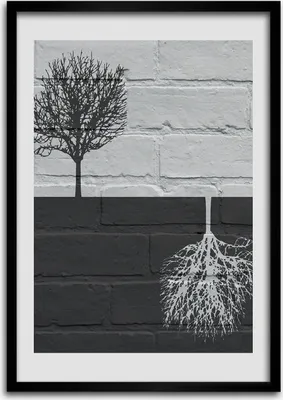 Produktbild von Bild - Bilderrahmen - Foto - 70 cm x 100 cm - MDF - Rahmen - Wandkunst - Bäume an der Wand