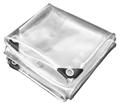 Obrázek produktu pro Voděodolná, průhledná PVC plachta, rozměry 2,5 x 2,0 metru, odolná vůči povětrnostním vlivům, s ochranou proti mrazu, vhodná jako kryt na zahradní nábytek, jako ochrana rostlin nebo jako střecha terasy