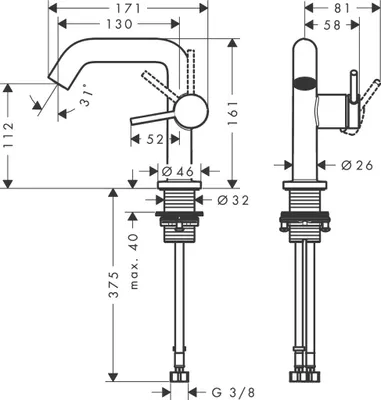 Zdjęcie produktu dla HANSGROHE 73320670 WTM 110 Tecturis S Fine CoolStart
