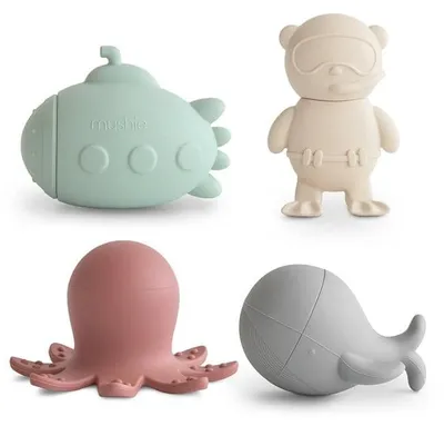 Produktbild von Set aus Silikon-Badespielzeug, Sealife, Mushie