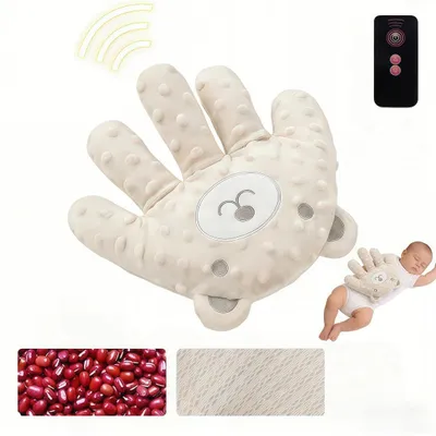 Produktbild von Beruhigende Babyhand mit Fernbedienung,  Anti-Schreck Reflex,Kuscheliger Tierdruck-Stoff & Rote-Bohnen-Füllung für sanfte Enttenspannung