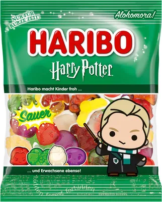 Produktbild von HARIBO Harry Potter Sauer Tüte, Fruchtgummi, teilweise mit Schumzucker 160g
