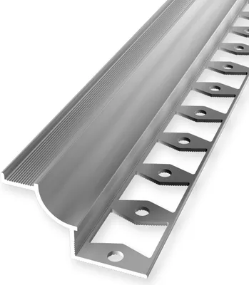 Produktbild von Hohlkehlprofil 10 x 42 x 2500 mm Wandkantenprofil Einfasshöhe 10 mm Aluminium Geschlossen Gestanzt Silber Küberit