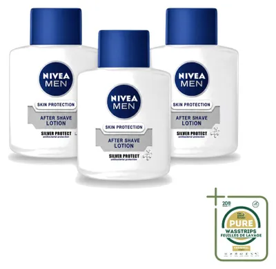 Productafbeelding van 3 x Nivea Men Silver Protect Aftershave Lotion - 100 ml - Voorraadverpakking - 3 stuks