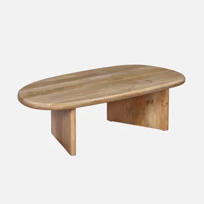 Immagine prodotto di Tavolino ovale in legno di mango, Marrone naturale