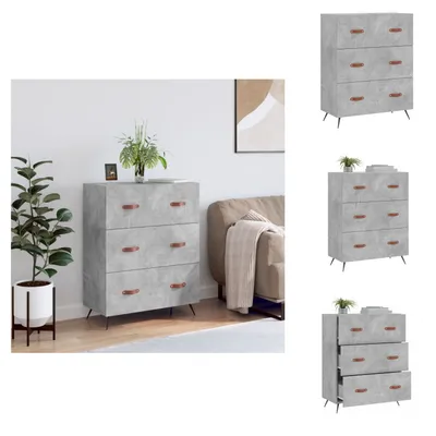 Obrázek produktu pro vidaXL Komoda betonová šedá 69,5x34x90 cm materiál na bázi dřeva - Komody
