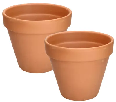 Image de KOTARBAU® : Jardinière en terre cuite, diamètre 19 cm, avec bordure. Lot de 2