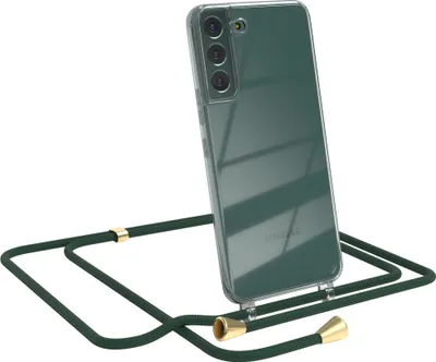 Produktbild von EAZY CASE Handykette kompatibel mit Samsung Galaxy S22 Plus 5G, Handyhülle mit Umhängeband, Handykordel, Schutzhülle Clear, Band in Grün