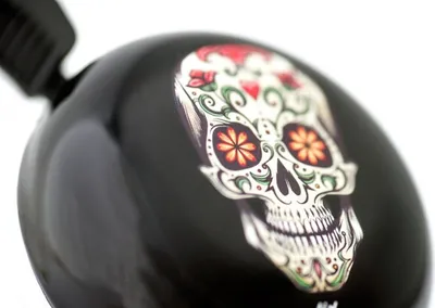 Produktbild von Liix Design Bell Sugar Skull, Totenkopf, Fahrradklingel, dark black, Ø 67mm