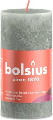 Produktbild von Bolsius Rustik Stumpenkerze Jade Grün 100/50mm