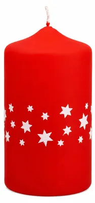 Produktbild von Adventskerzen Estrellas in Samtlook Rot 12 x 6 cm, 4er Set