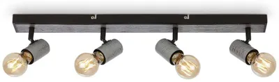 Immagine prodotto di Lampada da soffitto Spot orientabile 4xE27 60W IP20 argento anticato metallo Briloner