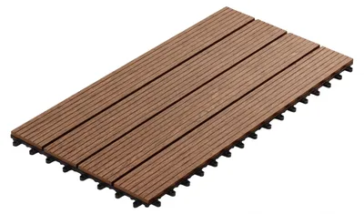 Produktbild von WPC-Terrassenfliese Braun geriffelt