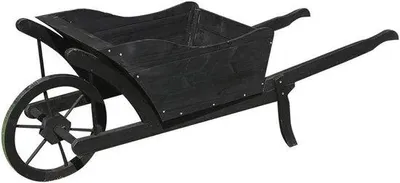 Productafbeelding van Houten Plantenkruiwagen - Decoratieve Bloemkar 129x45x43 cm