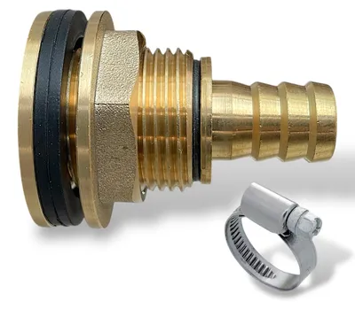 Produktbild von Regentonnendurchführung Tankdurchführung Loch 27mm AG 3/4" x IG 1/2" Tülle 13mm
