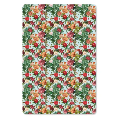 Produktbild von MuchoWow® Mauspad Mousepad Blumen - Muster - Rot 40x60 cm - Mousepads - Maus Mat - Pad - Mausunterlage - Schreibtisch Accesoire