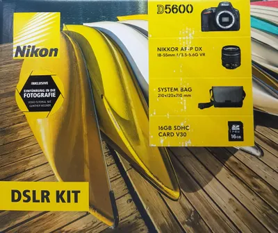 Obrázok produktu pre Nikon D5600 + AF-P DX 18-55mm VR + 16GB SD, 24,2 MP, 6000 x 4000 px, CMOS, Full HD, Dotyková obrazovka, Čierna