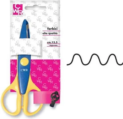 Productafbeelding van CWR FORBICI ONDE CM.13 5: Kunst- en handwerkschaar, figuursnijden, blauw, geel