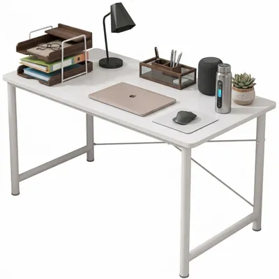 Immagine prodotto di Scrivania per computer in stile scandinavo, bianca, tipo loft, grande, 100 cm
