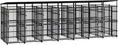 Produktbild von Möbel Outdoor-Hundezwinger mit Dach Stahl 12,9 m² - Sonstiges Hundezubehör CLORIS2491034