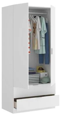 Produktbild von Kleiderschrank Pisanino, 81x52h184 cm, Weiß