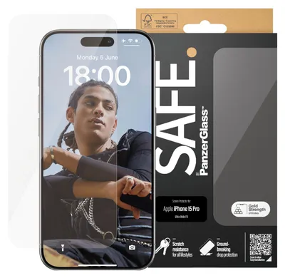 Zdjęcie produktu dla Ochraniacz ekranu SAFE. by PanzerGlass™ Ultra Wide Fit do Apple iPhone 15 Pro