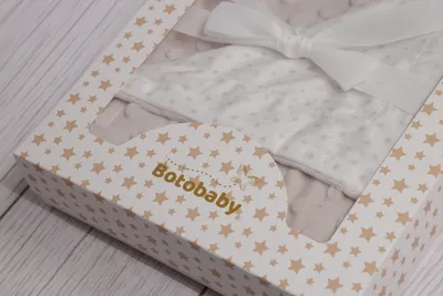 Produktbild von BotoBaby® Babydecke Baby Kuscheldecken 75x100 cm + Geschenkbox - Kinderdecke - BEIGE