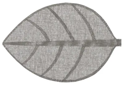 Produktbild von Secret de Gourmet Tischset Leaf - grau - oval - 50 x 33 cm - Dekorativ