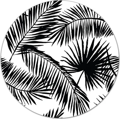 Produktbild von Glas Schneidebrett Herdabdeckplatten Schneideplatten Rund - 40 cm - Palm blatt kunst