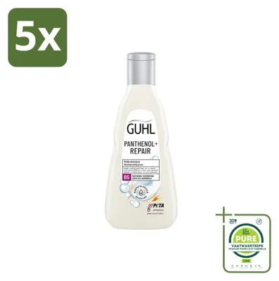 Imagen del producto de 5 champús Guhl Panthenol+ Repair, 250 ml cada uno, pack grande, 5 unidades