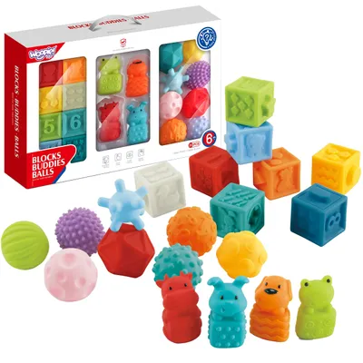 Produktbild von WOOPIE BABY Sensorische Puzzles – Drückpuzzle mit Geräuschen zum Zählenlernen, 20-teilig