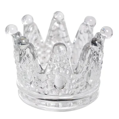 Produktbild von Clayre & Eef Teelichthalter Krone Ø 7x5 cm Transparant Glas