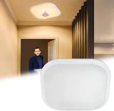 Produktbild von JOIEYOU LED Deckenleuchte 24W Deckenlampe mit Bewegungsmelder Radar Sensor Modern Sensorlampe Flurlampe Wandleuchte Ultraslim Lampe für Wohnzimmer Schlafzimmer Küche (24W, Warmweiß)