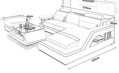 Produktbild von Wohnlandschaft Designer Sofa Ecksofa L Form Modernes Sofa Eckgarnitur Polster